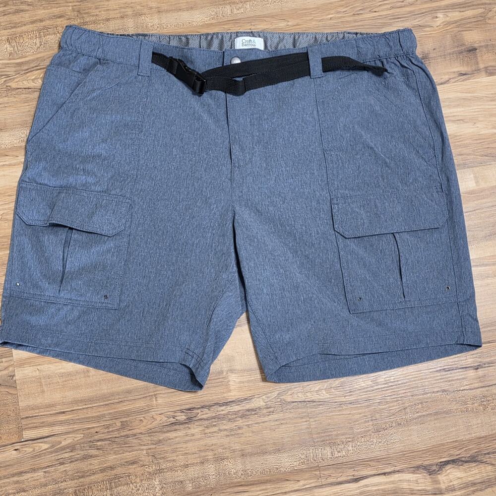 Croft & Barrow Mens Size 48 Blue Cargo Shorts Stretch Elastic Waist Belted Outdo